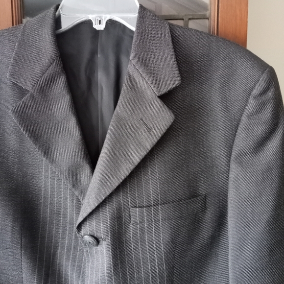 Versace Classic V2 Mens Black Gray Pinstriped Blazer Sport Coat Jacket 38S /B8 - Picture 4 of 14
